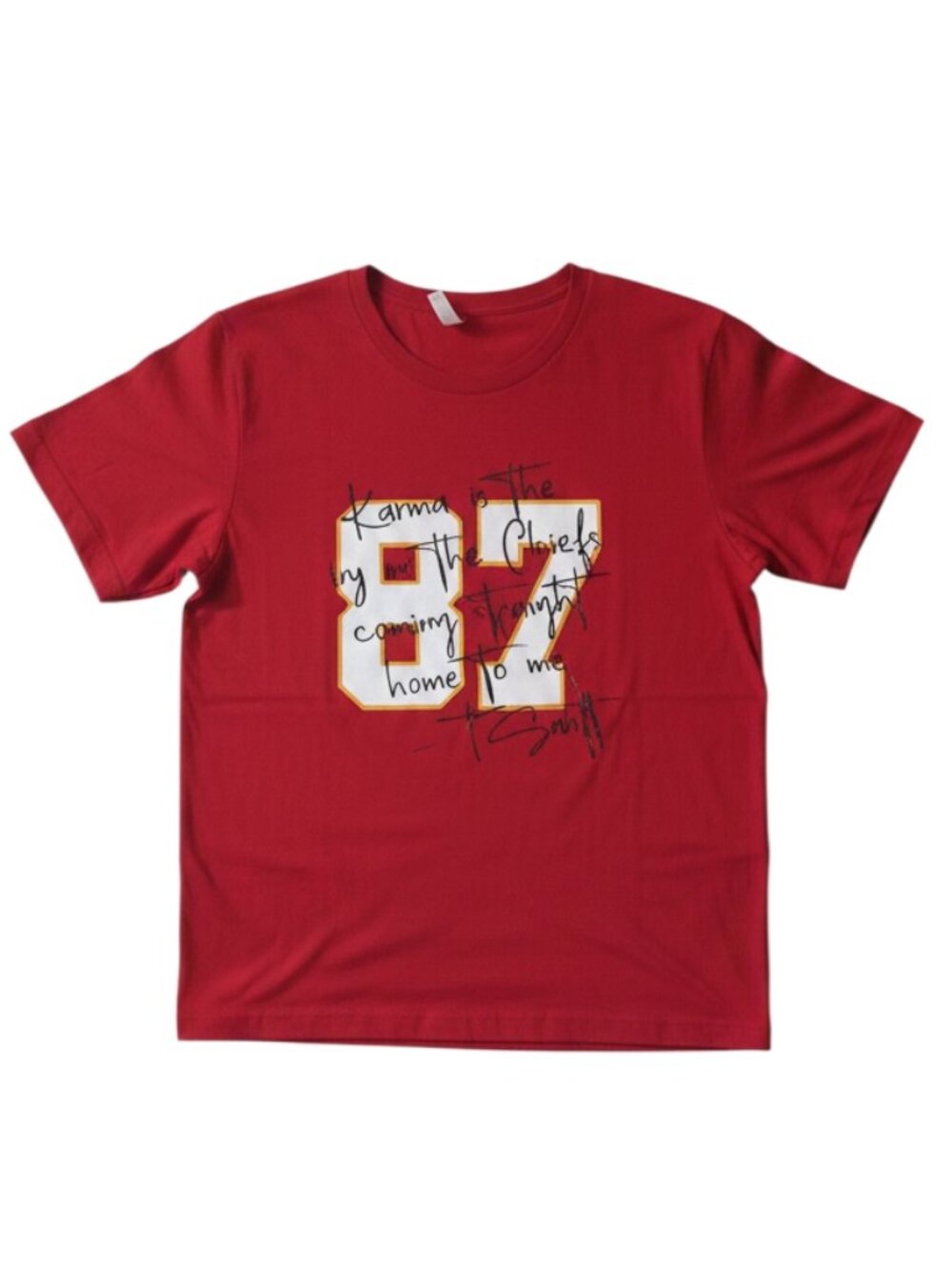 Taylor Swift 87 Chiefs Inspired Graphic T-Shirt Red Size XL
